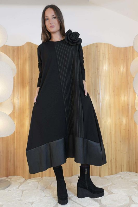 Oscar Maja Cocoon Dress Black - 